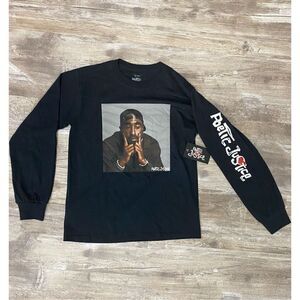 Poetic Justice Tupac Shakur Long Sleeve T-Shirt Black Youth Kids Size Medium NWT